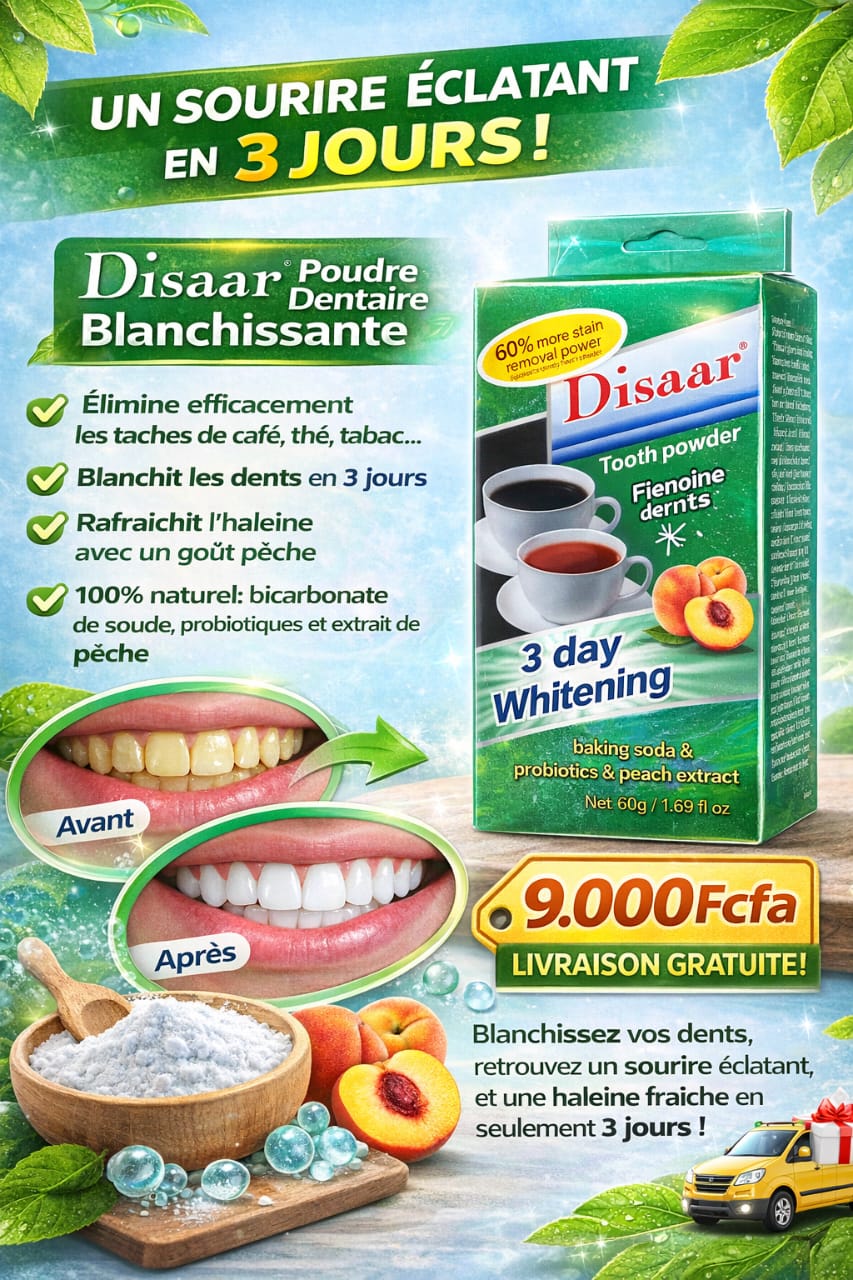La poudre dentaire blanchissante DISAAR